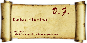 Dudás Florina névjegykártya